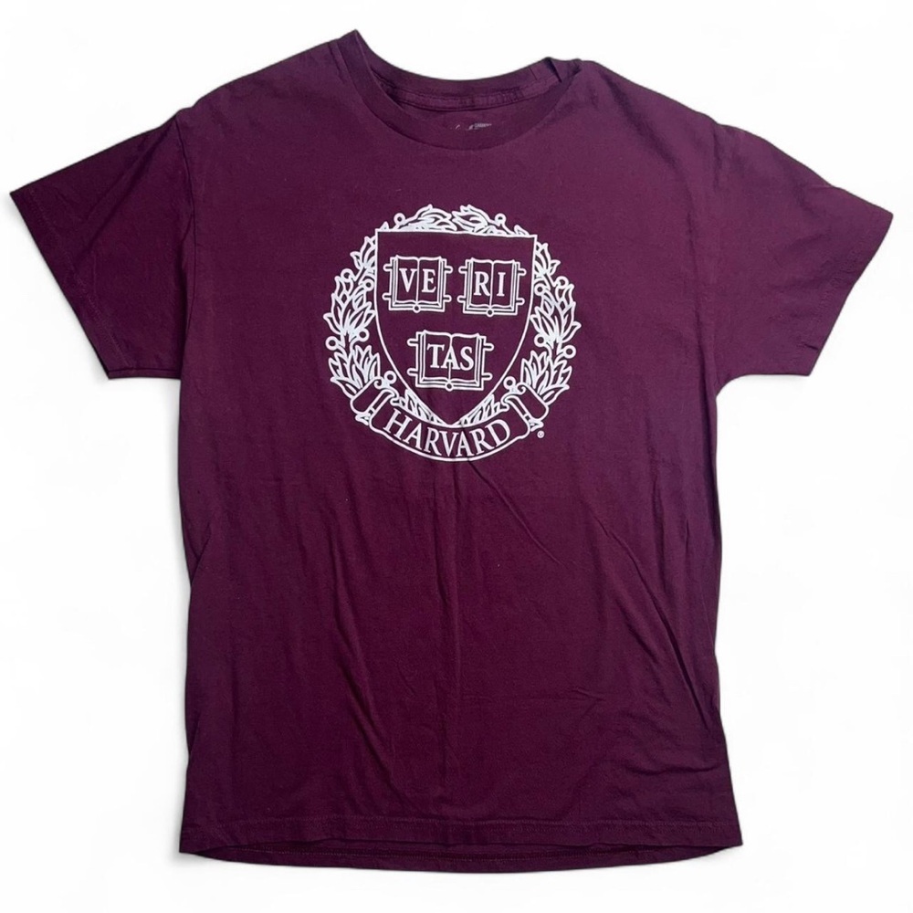 Harvard University T-shirt Maroon Top White Adult Tee Medium Ivy League Victory